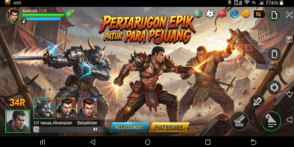 Tampilan seru dari gameplay pertarungan di 34R.