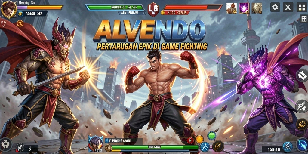 Screenshot gameplay <strong>ALVENDO</strong> menunjukkan aksi pertarungan yang mendebarkan.