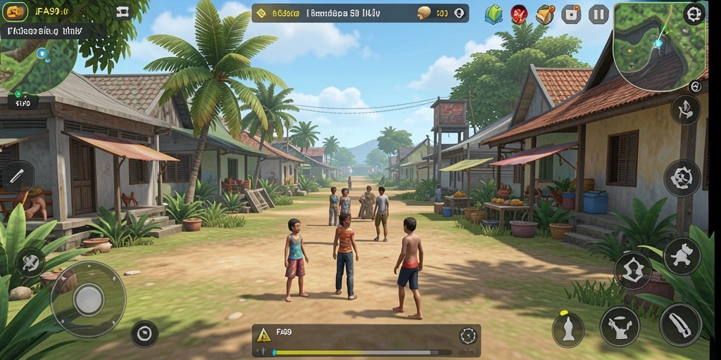 Tangkapan layar menunjukkan gameplay menarik dari FA99 dengan berbagai karakter dan interaksi.
