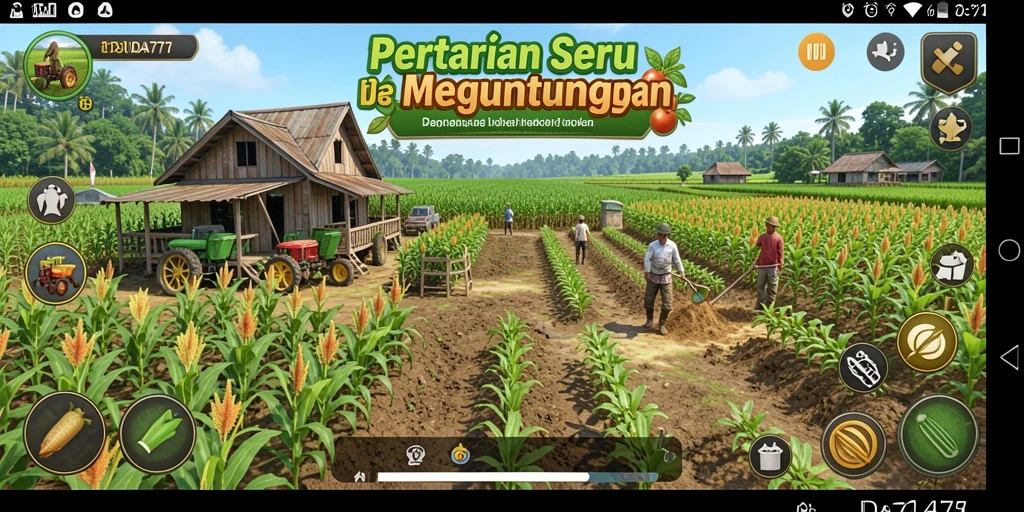 Tampilan gameplay menanam dan merawat tanaman di IDA777.