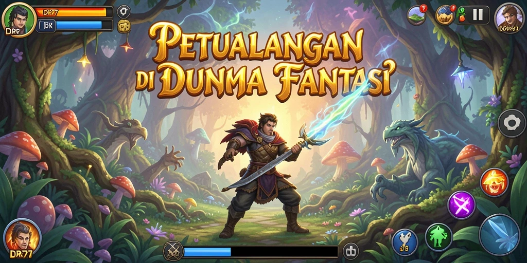 Tampilan gameplay yang menarik dari IDR77 saat menjelajahi dunia petualangan.