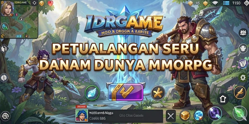 Screenshot gameplay IDRGAME menunjukkan pertarungan epik dalam dunia MMORPG.