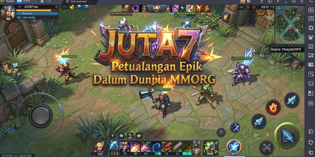 Screenshot gameplay JUTA7 menampilkan aksi pertarungan seru di dunia MMORPG.