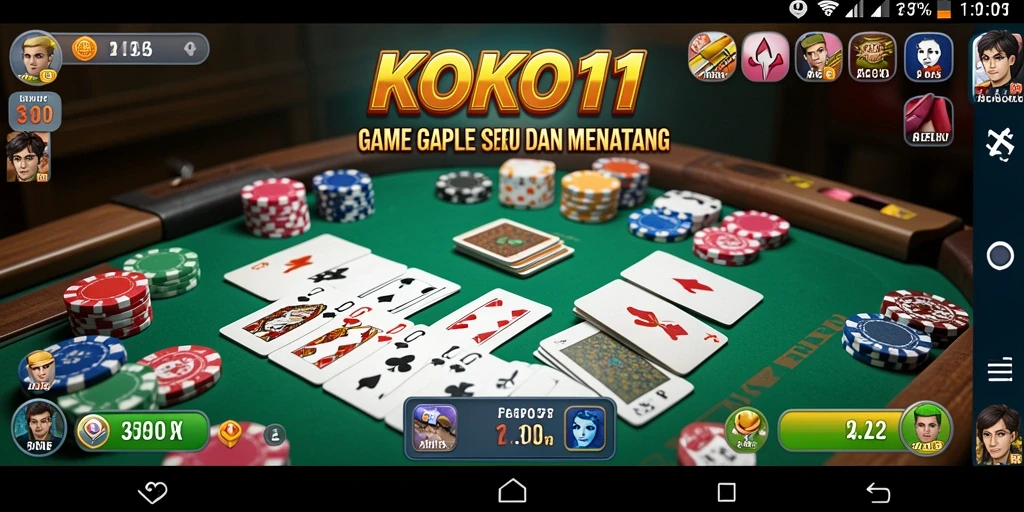 Tampilan gameplay Gaple KOKO11 yang menarik dan interaktif.