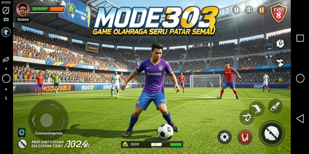 Tampilan gameplay yang menegangkan dalam MODE303 dengan berbagai cabang olahraga.