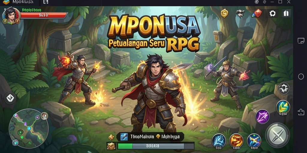 Tangkapan layar gameplay MPONUSA menunjukkan petualangan seru dalam RPG.