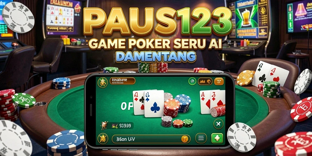 Gameplay PAUS123 yang menampilkan momen intens poker.