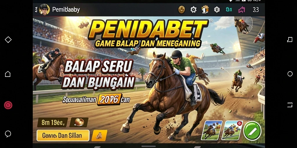 Tampilan gameplay balap mendebarkan di PENIDABET.