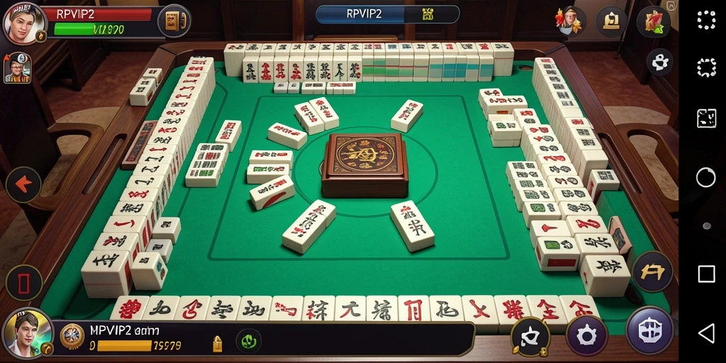Screenshot gameplay RPVIP2 menampilkan keseruan Mahjong yang mendebarkan.