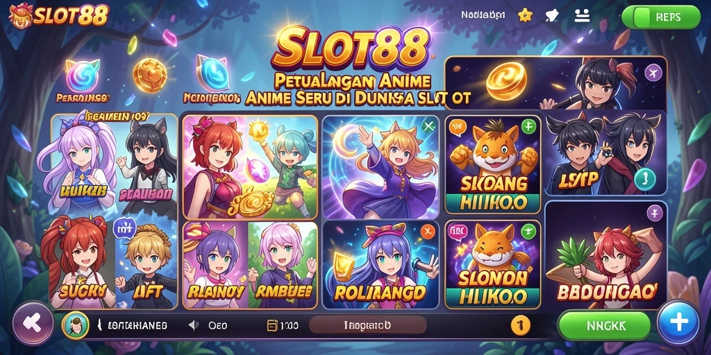 Tampilan gameplay menarik dari SLOT88 dengan karakter Anime.