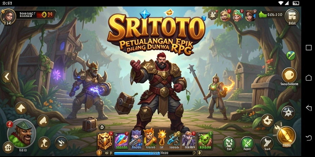 Tangkapan layar gameplay SRITOTO yang menampilkan aksi petualangan RPG.