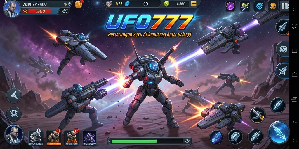 Tampilan gameplay intense dari pertarungan di UFO777.