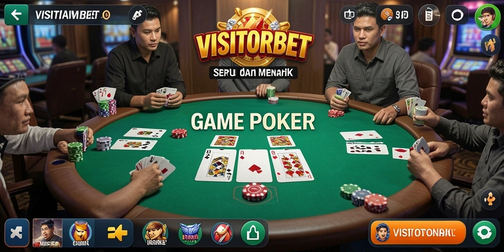 Screenshot VISITORBET menampilkan gameplay Poker yang mengasyikkan.